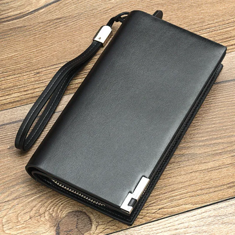 Portefeuilles Beallerry Luxury Marque Men Portefeuilles Long Carte Purse pour homme Male Male Cutch Cuir Business Business Wallet Phone Sac avec Pocket Coin