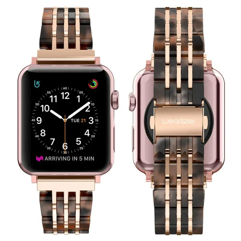 Tillbehör Rostfritt stålband för Apple Watch Band 6/5/4/3/2 38mm 40mm 42mm 44mm Metal Sport Watchband för IWatch Series Fran32V