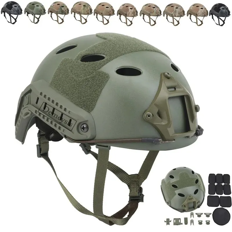 2024 Casque tactique de type PJ Fast Pan AirSoft Paintball Shooting Wargame Casques de la tête de combat de l'Armée militaire - Pour le casque tactique