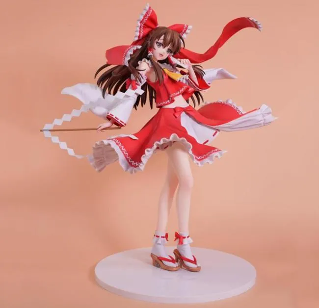 Anime ing bstyle hakurei reimu touhou project pvc figures figures toys anime sigle collection modèle toys doll cadeau x05034188635