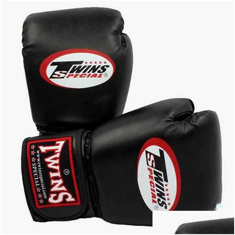 Skyddsutrustning 10 12 14 oz boxningshandskar pu läder muay thailändska guantes de boxeo slåss mma sandbag träning handske för män kvinnor barn dr dhcrl