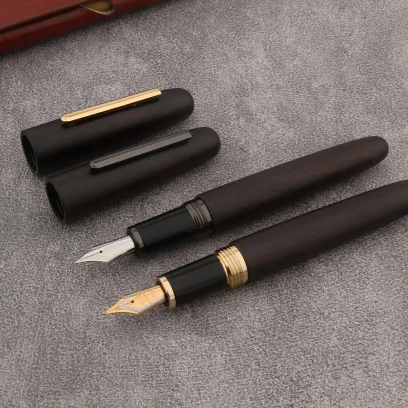 أقلام 1pc Jinhao 9056 Wood Fountain Pen الأسود الصندل الصندل