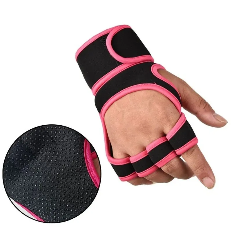 Nuovo 2024 Nuovi guanti da allenamento di sollevamento pesi da 1 coppia Donne Fitness Sports Body Building Gymnastics Grips Gym Hand Palm Protector guanti