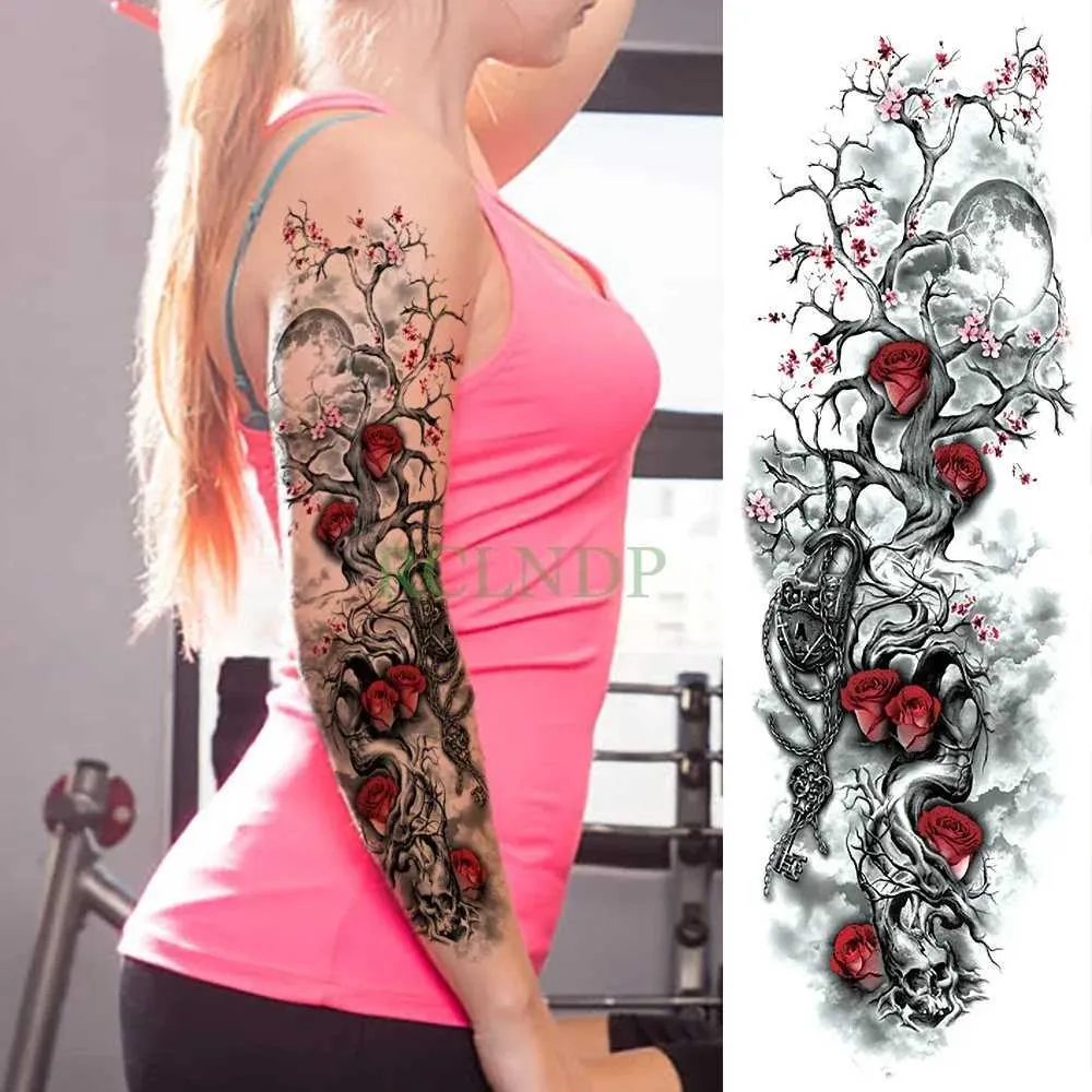 Bespaar veel op bulk Tijdelijke Tattoo Stickers, Waterdichte Volledige Arm  Mouw Nep Tatoeages Rose Pruimen Bloesem Bloemen Groot Formaat Voor Vrouwen  ..., image size:1000x1000
