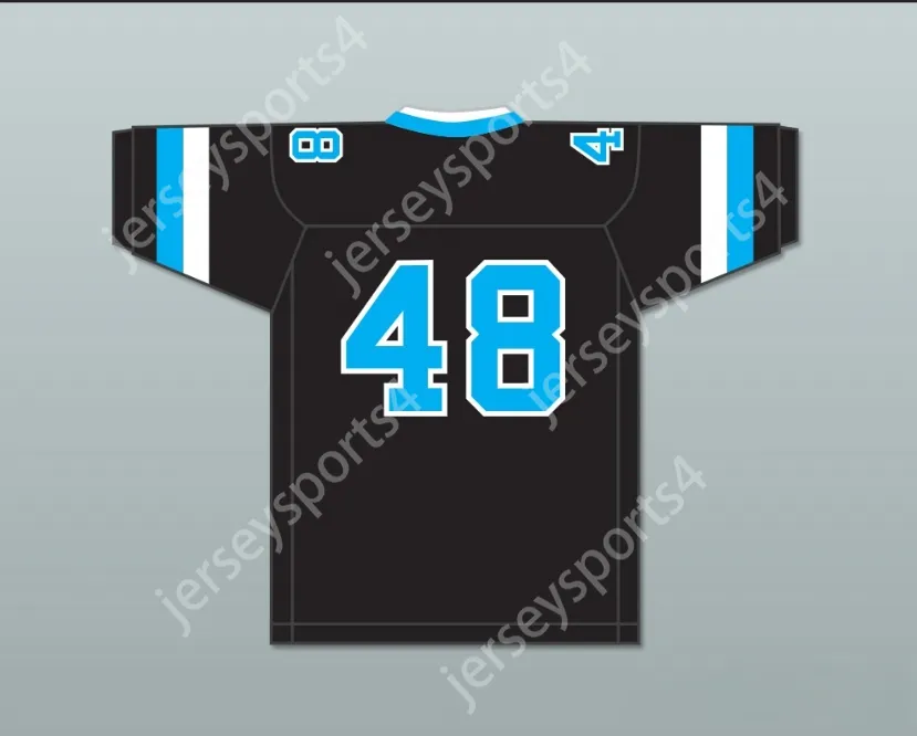 Niestandardowy numer nazwy Męscy młodzież/dzieci Rob Gronkowski 48 Woodland Hills High School Wolverines Black Football Jersey 1 Top Sched S-6xl