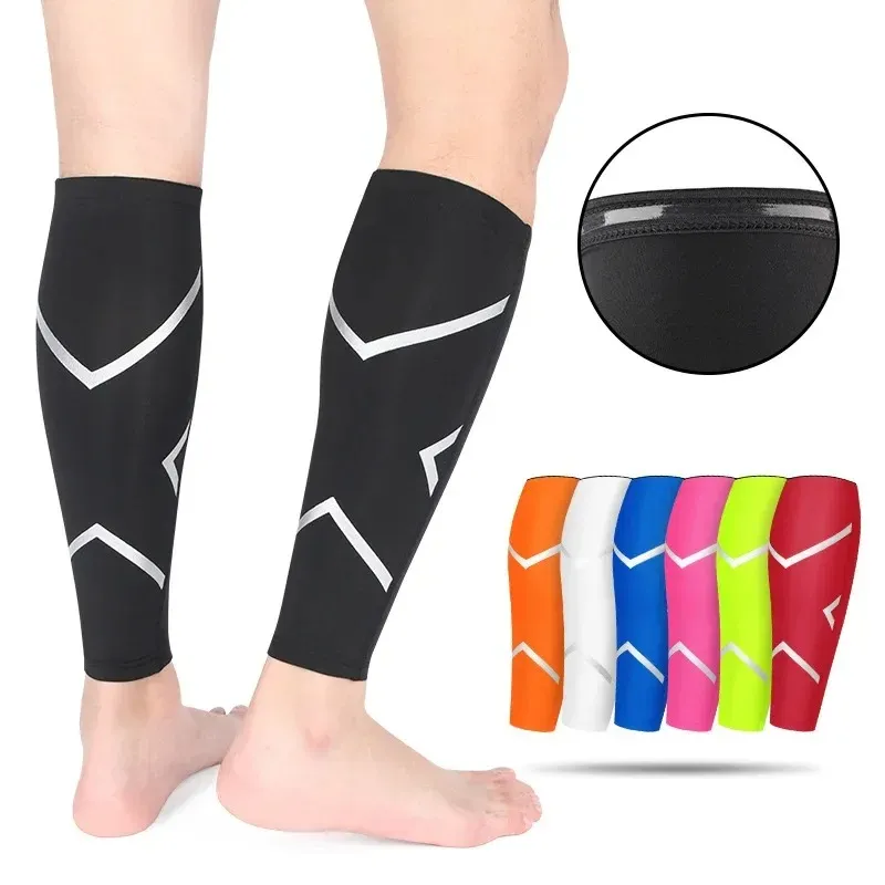 Couchon de la jambe de sport Candon de compression Basketball Football Football Support Running Shin Guard Legères Cycling UV Protection 1 PCS