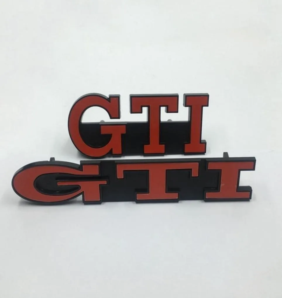 Akcesoria samochodowe przednie emblemat 3D GTI Grill Badge Sticker do VW Golf MK2 MK3 GTI1092256