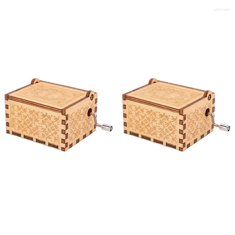 Decorative Figurines 2X You Are My Sunshine Wood Music Boxes Vintage Wooden Box Gifts For Birthday/Christmas/Valentine's Day