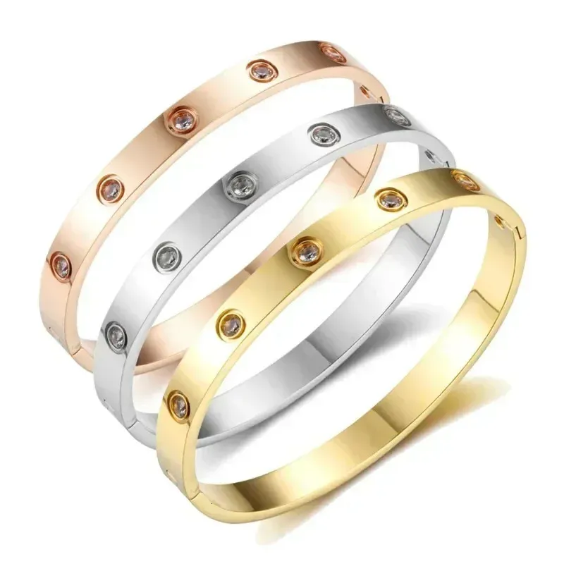 Luxe vrouwelijke stralende kristallen armbanden voor vrouwen mannen minnaar armbanden roestvrijstalen pulseiras feminina sieraden 240417