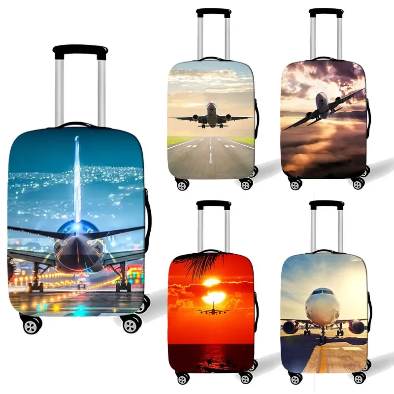 Accessories Cool Aircraft Travel Suitcase Covers Men Airplane Elastic Luggage Protective Covers Helicopter valise bagages roulettes Covers