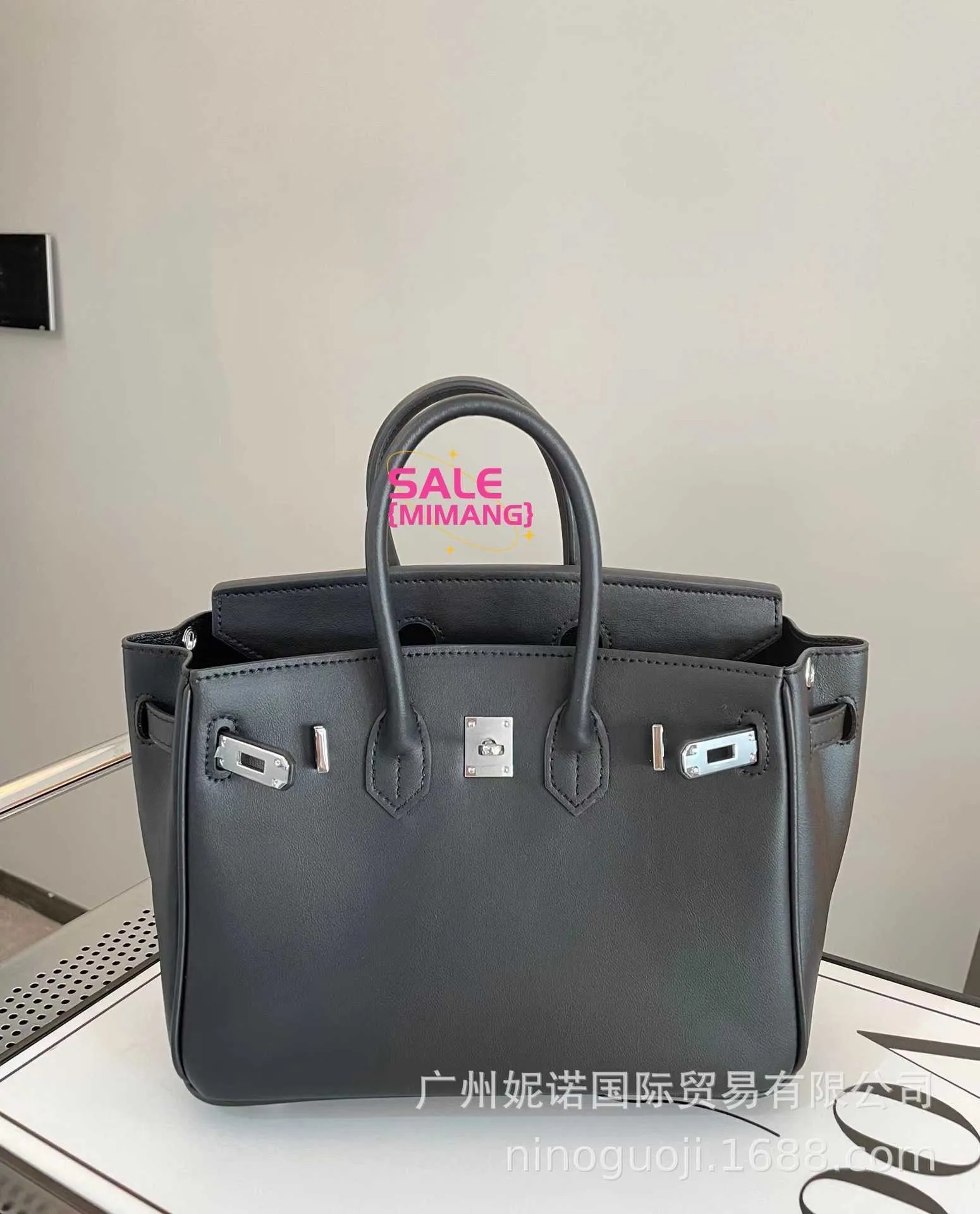 Una borsa classica classica di Birknns in pelle di alta classe in pelle nera argento versatile versatile versatile a grande capacità di grande spalla a croce femminile