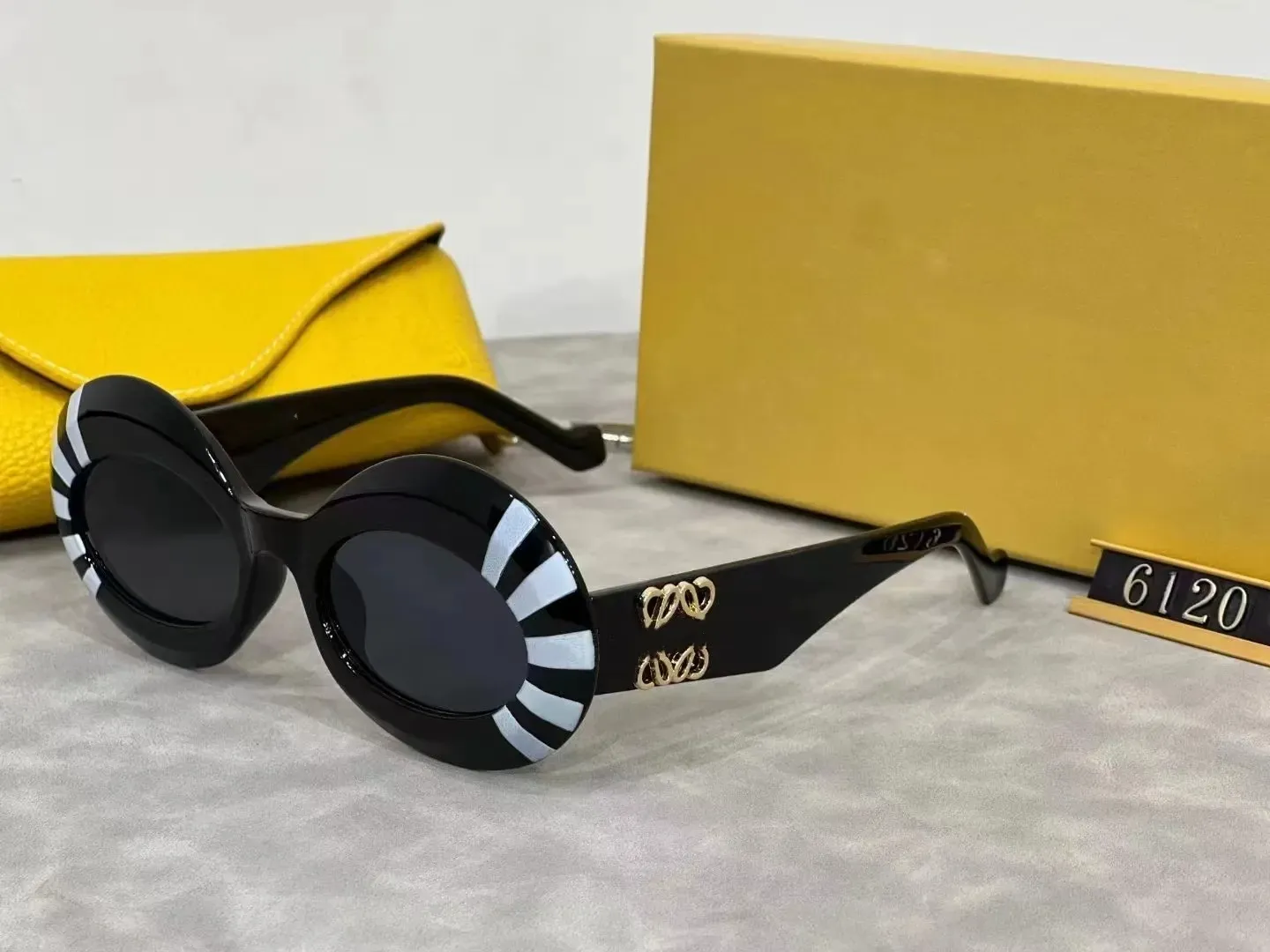 2024 Top Summer Luksusowe owalne okulary przeciwsłoneczne okrągłe damskie damskie męskie okulary Goggle dla kobiet oko