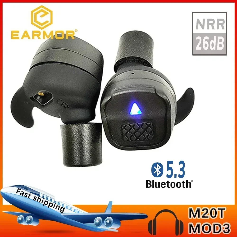 Tillbehör öronmor M20T Ny Bluetooth elektroniska öronsnäckor utomhusjakt antinoise hörselskydd Taktiskt headset NRR26DB