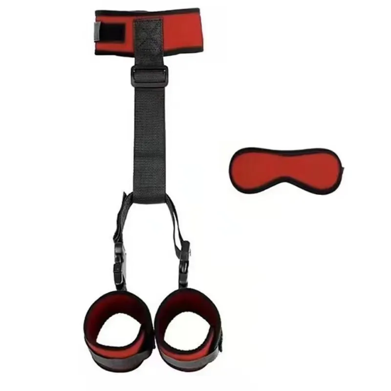 Bdsm Neck to Muñ para la muñeca Conjunto de esclavitud - Juguetes de sexo para adultos Restricciones ajustables detrás de collar de esposas con la esclavitud con los ojos vendados para pareja