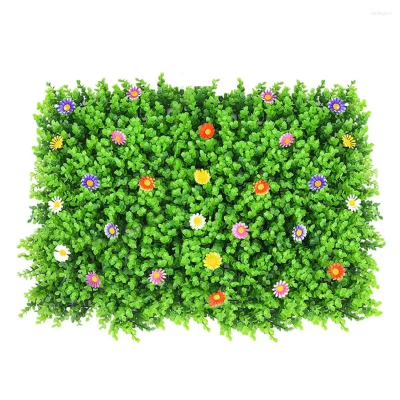 Flores decorativas Decoración de césped simulada Planta de flores de pared para el hogar Material de plástico duradero Perfecto para el 40 60 cm