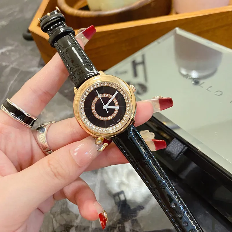 luxury diamond womens watch top brand wristwatches designer lady watches for women christmas birthday Valentine's Mother's Day Present high quality leather strap