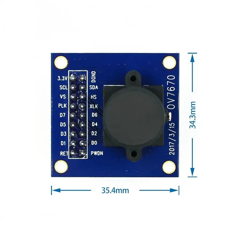 2024 Ov7670 O módulo da câmera suporta controle de exposição automática VGA CIF Exibir tamanho ativo 640x480 para Arduino para Ov7670 Módulo de câmera: