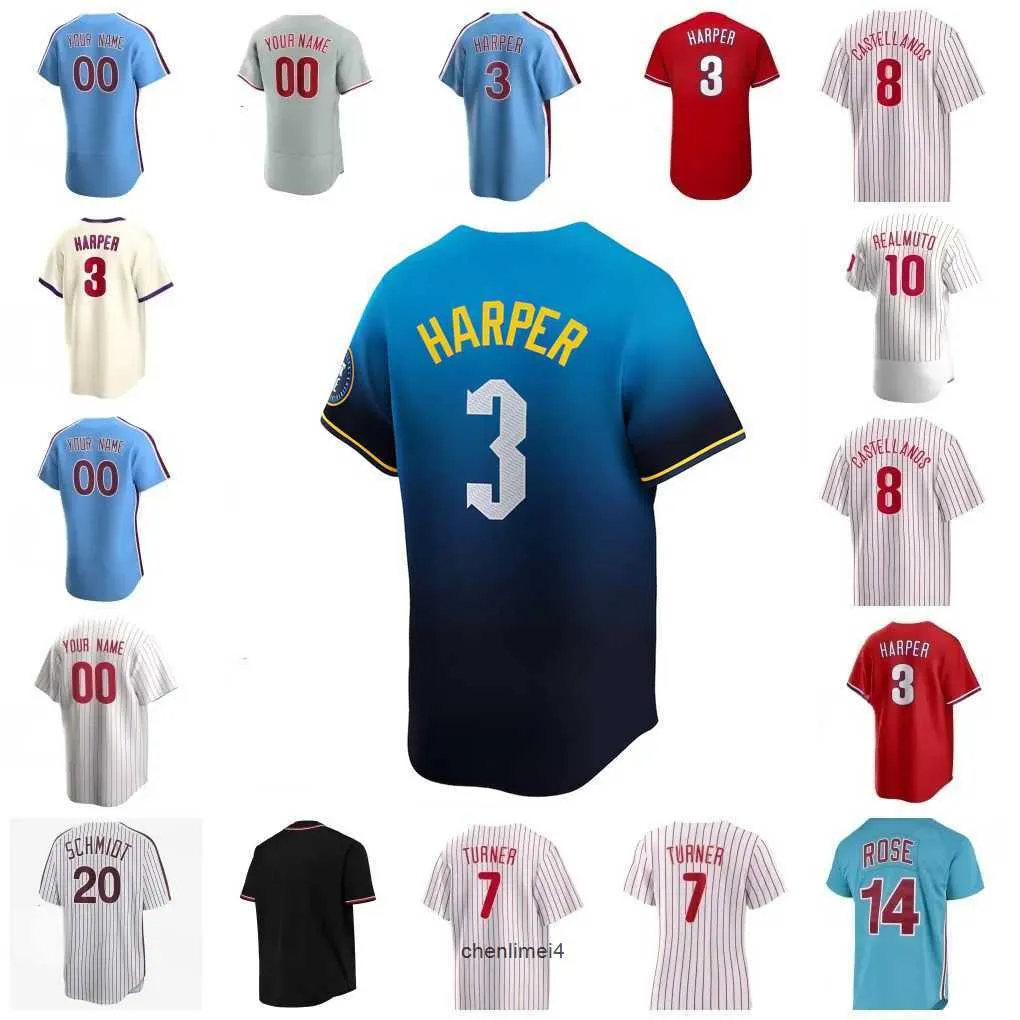 Harper koszulka Kyle Schwarber Trea Turner J. T. Realmuto Alec Bohm Bryson Stott Rhys Hoskins Aaron Nola Brandon Marsh Zack Wheeler Mike Schmidt City Connect Jerseys