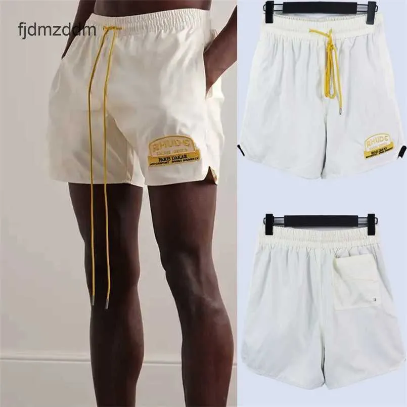 High Version of Meichao Rhude Letter Embroidery Micro-label Color-blocking Sports Casual Shorts