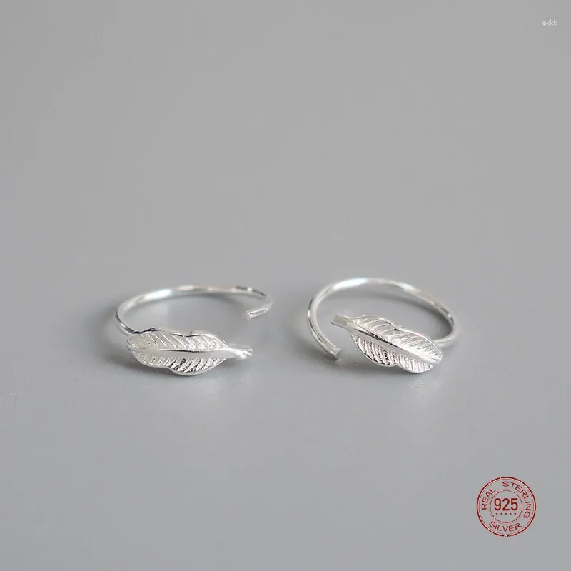 Dangle Earrings lko Real 925 Sterling Silver Tree Leaf for Women Girls Creative Lady Ear Studsファッションジュエリー装飾品