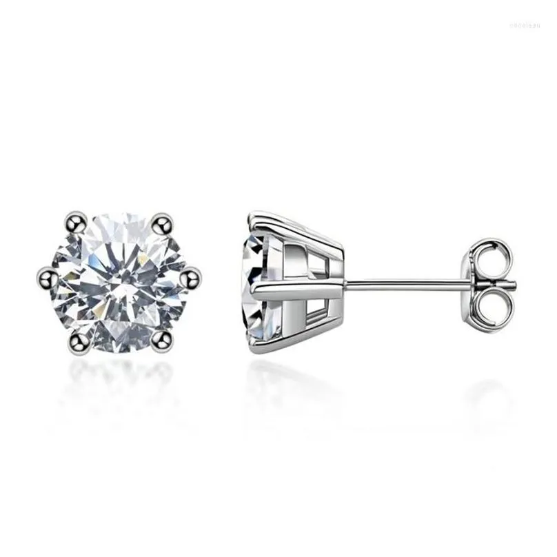 Stud -oorbellen Real 0.5ct 1ct Moissanite GRA -certificering 925 Sterling Sier Gold voor vrouwen Fijne sieraden Drop levering DHWBT DHWBT