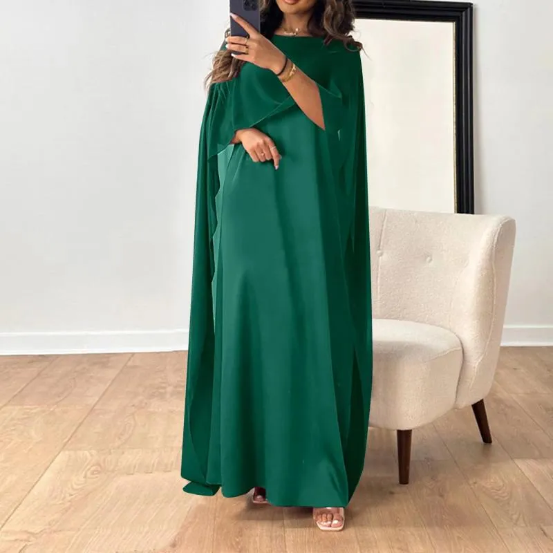 Vestido étnico vestido preto ramadã para mulheres pulôver de manga longa plus size tamanho verde roxo bege sólido elegante muçulmano feminino