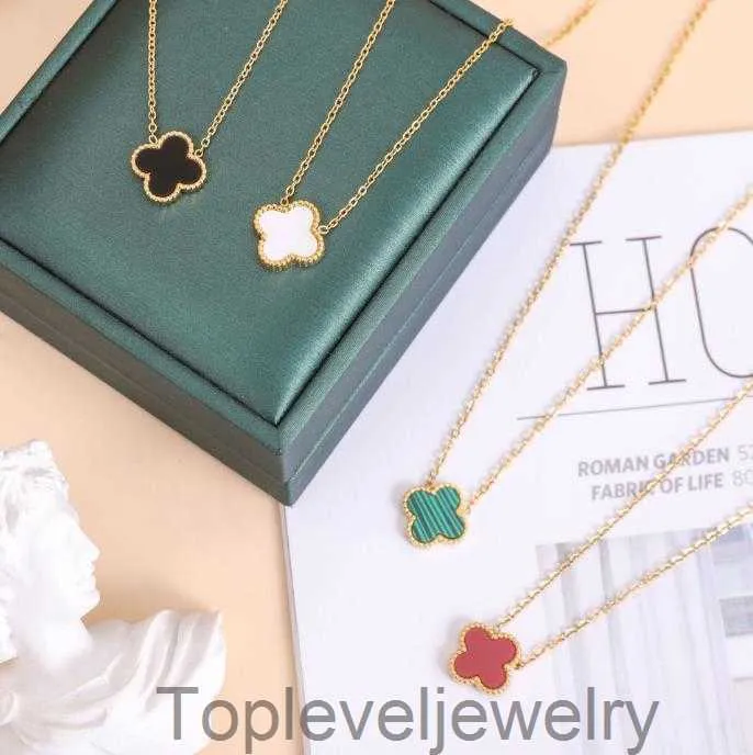 18K GOUD VERPLAATSEN Kettingen Luxe designer ketting bloemen vierbladige klaver Cleef Cleef Fashional Pendant Necklace Wedding Party Sieraden Geen doos