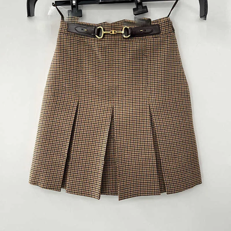 Projekt projektantów mody jesień i zimowa spódnica w kratę Slim Plated Spódnica damska spódnica