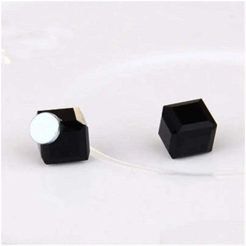 Studörhängen lyxklassisk Crystal Stone Square Magnetic Non Piercing Earring For Women Party Jewelry Gift Drop Delivery Dhdjc