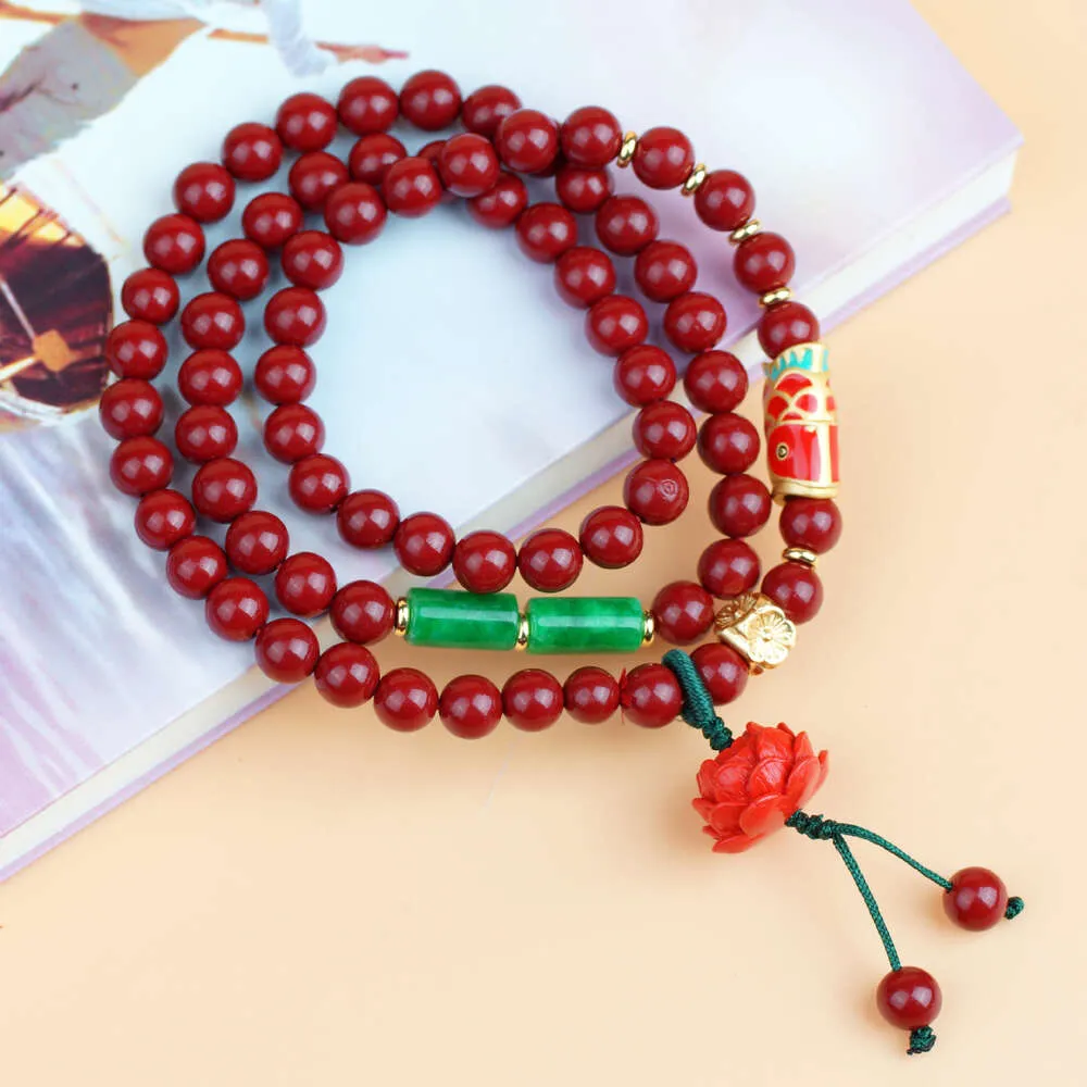 geomancy accessory Purple Gold Cinnabar, Good Luck, Koi Emperor Sand, Lotus Flower Bracelet, Female High-end Feeling, Cultural and Playful, Buddha Bead Bracelet