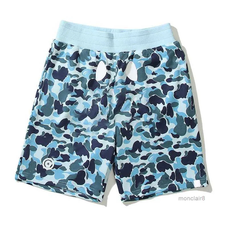 Designer Shorts Womens Shark Trend Camouflage Pattern Fiess Training Sports Loose Breathable Mens Summer Outdoor Beach