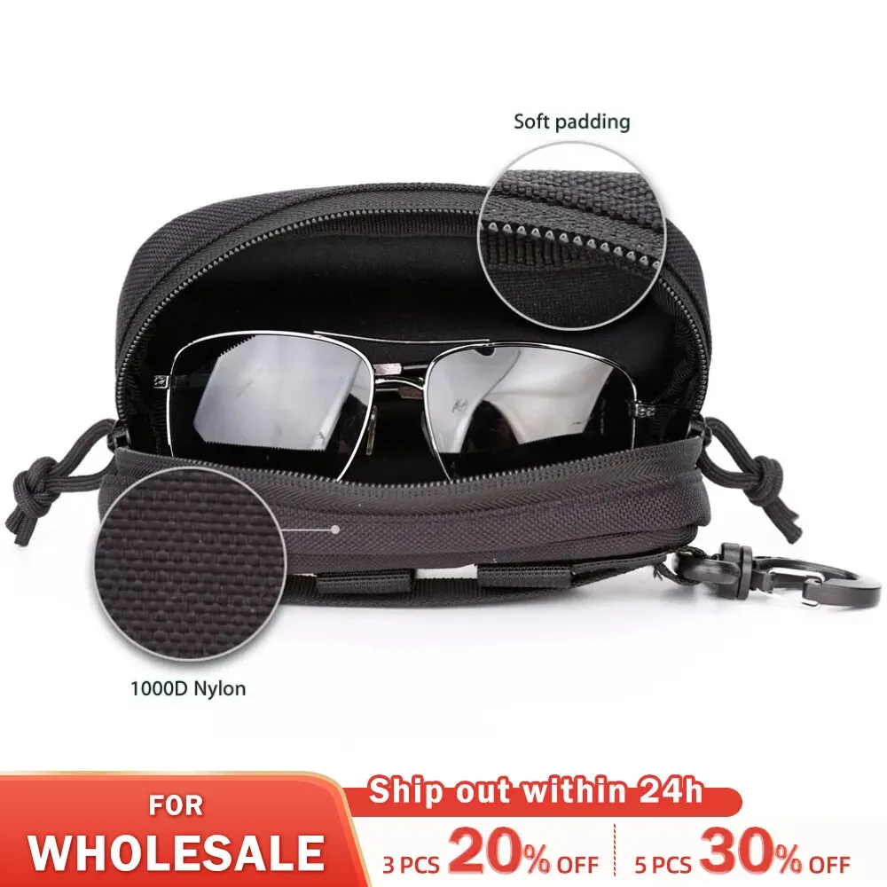 Packs Outdoor Jagd Sonnenbrille Box Molle Langlebige Brille Hülle Militärtaktische Beutel Sonnenbrille Aufbewahrungsbox Nylon Hartbrillen Tasche