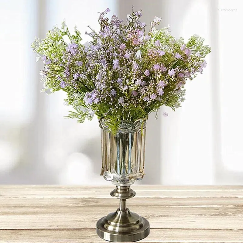 Dekorative Blumen 39 cm Künstliche Pflanzen kleine Bündel 5 Gabelstars und Kleinkinder Faux für Wohnhäuser POGROFOME Hochzeitsstraußzubehör