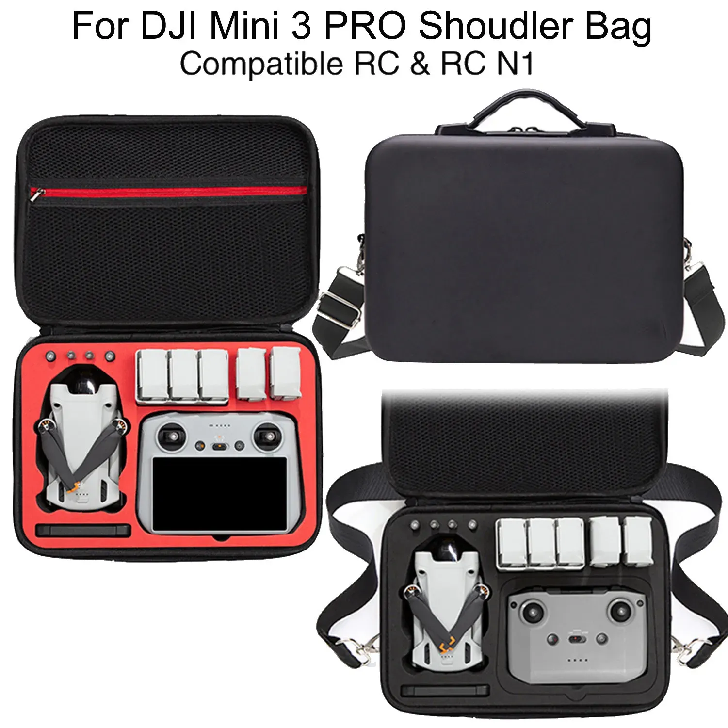 Sacs pour DJI Mini 3 Pro Storage Sac DJI RC Remote Contrôleur Portable Boîte de transport Black Black Hands Hands Hands Smart Controller