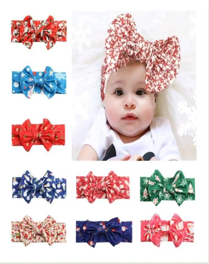 Baby Girl Imprimé Band Band Bandage Bandle Toddler Headwraps Christmas Nouveau-Born