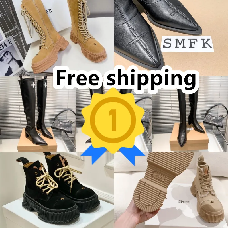 2024 Designer Boots popular Trendy Women Booties Ankle Boot Luxury Soles Womens Thick Heel size 35-40 Chunky hiking SMFK GAI Free shipping