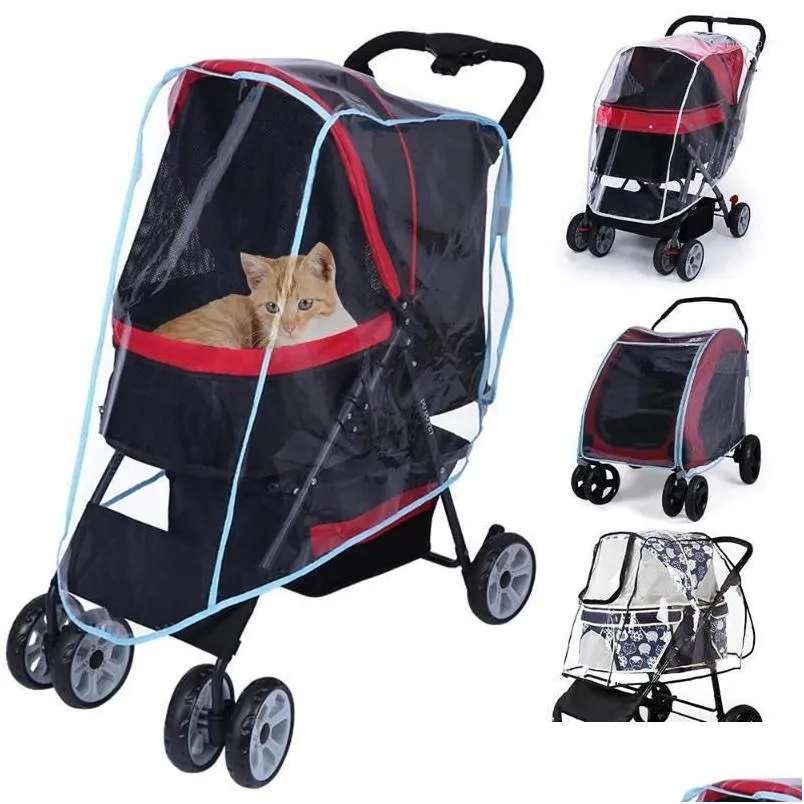 Camas de gato móveis Carrinho de carrinho de estimação carrinho de cachorro Puppy Rain para acessórios1 Drop Deliver