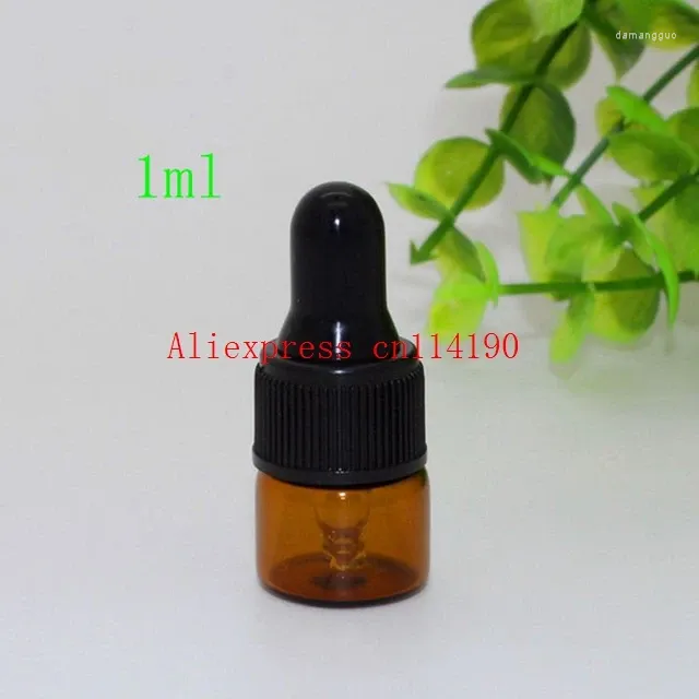 Storage Bottles Useful 1ml 2ml 3ml Empty Brown Dropper Mini Glass Vial Essential Oil Display Bottle Small Amber Perfume Sample Container