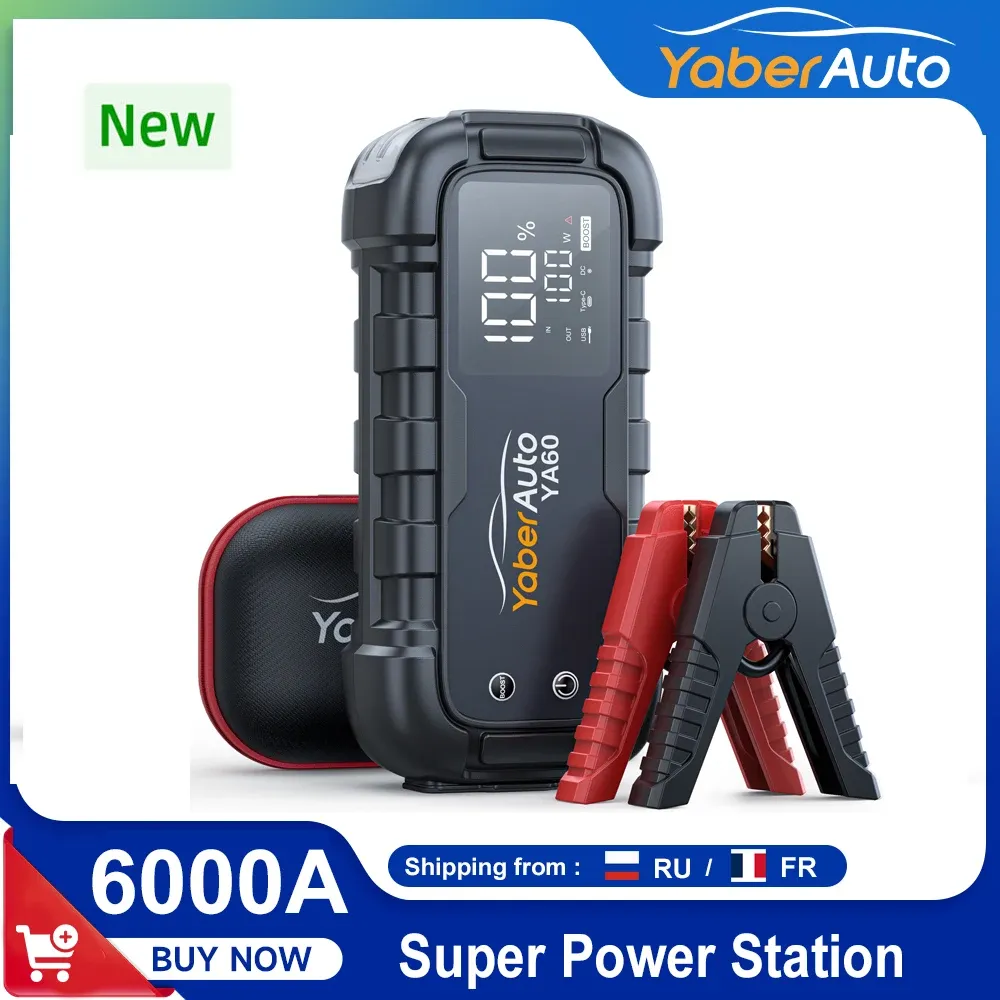 6000a Jump Starter 150W CAR Acade Battery Charger 3.3 Светодиодный экран 600 Lumens Freshlight Acterger Super Lister