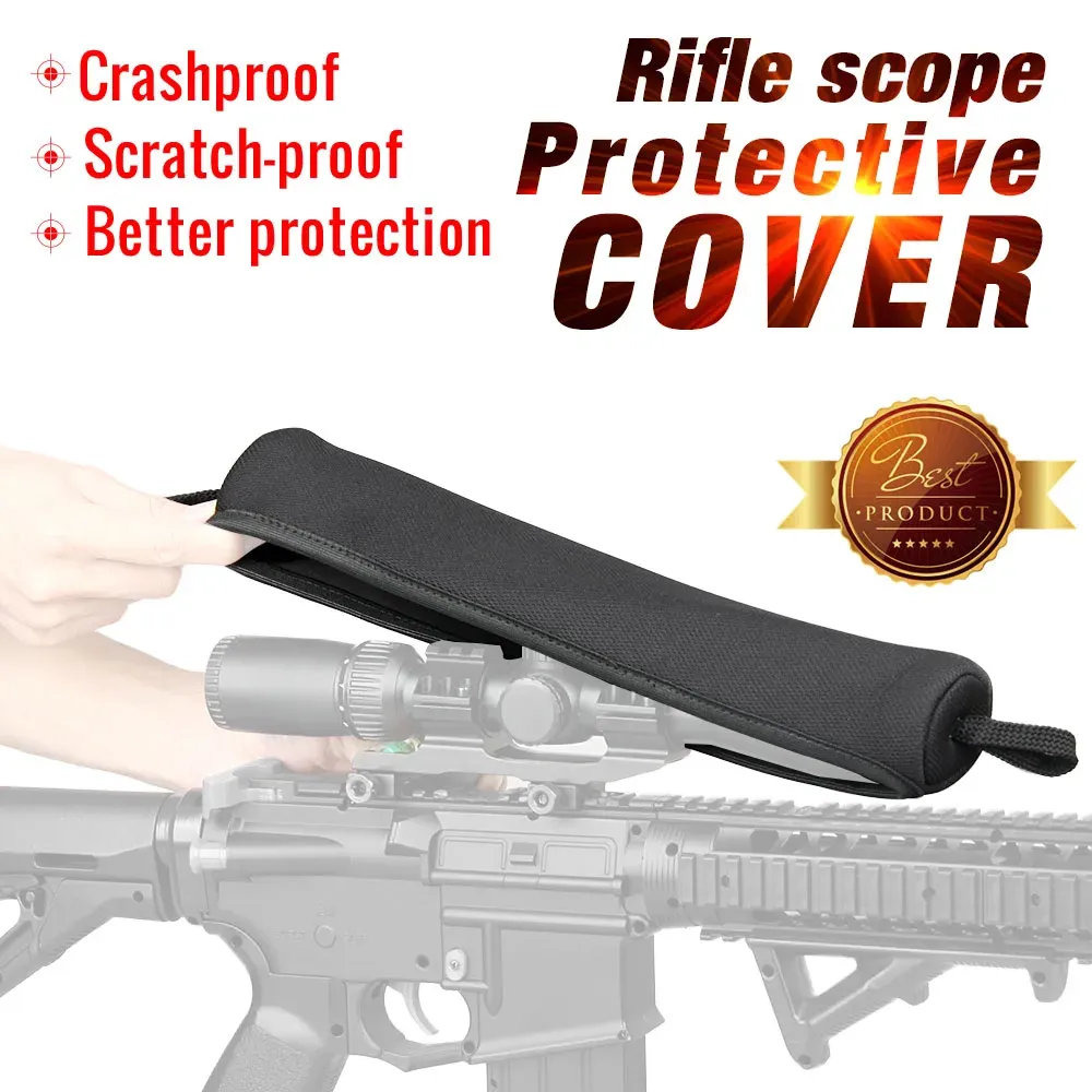 Scopes Black Neoprène Rifle Scope Cover Hunting Riflescope Sac accessoire Pagnière Scope GZ60096 ACCESSOIR