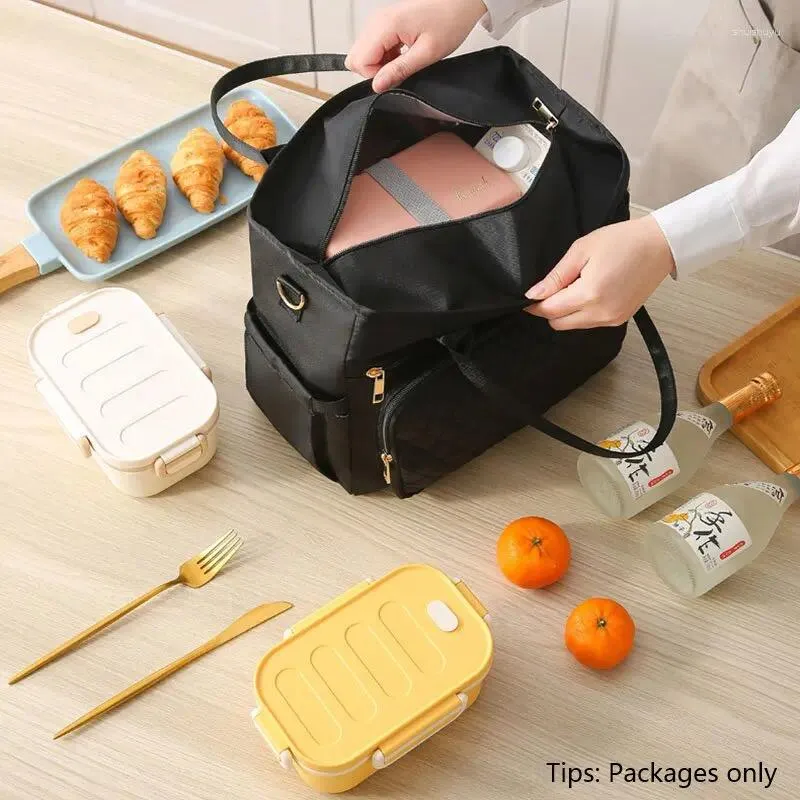 Bolsas de armazenamento 1pcs bolsa de almoço portátil de grande capacidade Bento espessado, isolada portátil, piquenique