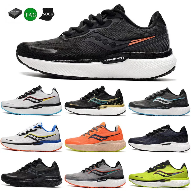 designer Saucony Triumph 19 mens running shoes black white green lightweight shock absorption breathable men women trainer sports sneakers 36-46