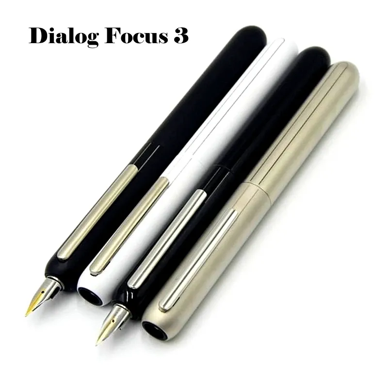 Stylos New Arrive LM Dialog Focus 3 Classics rétractables Classics Fountain Pen F0.5 mm Goldplated Business Office Office Writing Ink Styds comme cadeau