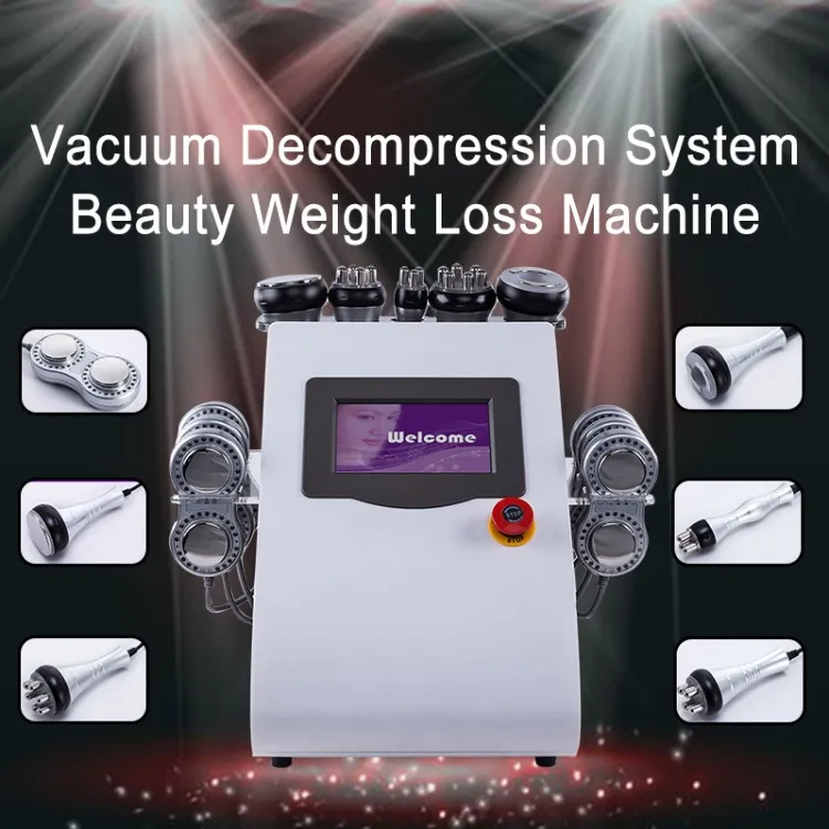 Máquina de emagrecimento 6 em 1 40k Pad para fabricação profissional Remoção de gordura de gordura RF Lipo laser Ultrassônico Equipamento de beleza a vácuo de cavitação