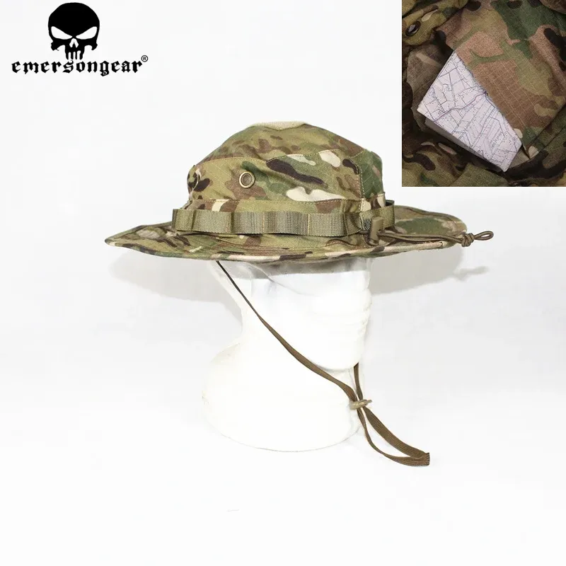 Chapéus Emergonear Boonie Hat W/MP Exército Hat Hat Boonie Cap Airsoft Camuflagem Caçando Sunshine Hat Emerson Multicam