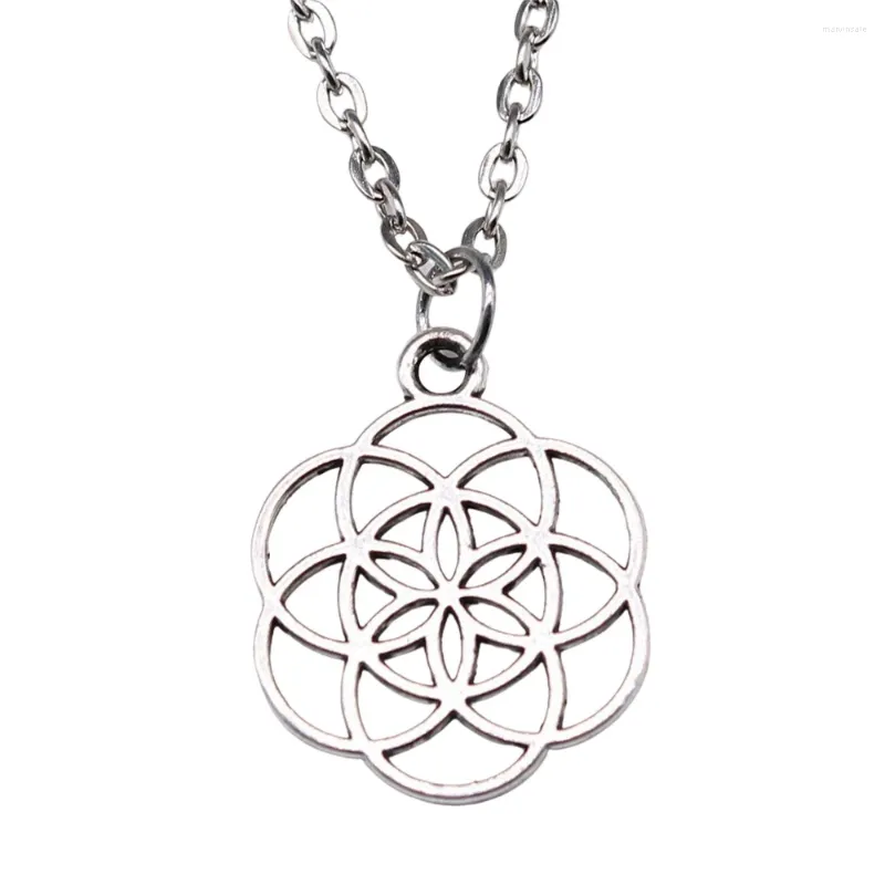 Pendant Necklaces 1pcs Small Flower Of Life Chain For Men Diy Accessories Vintage Jewelry Supplies Length 43 5cm