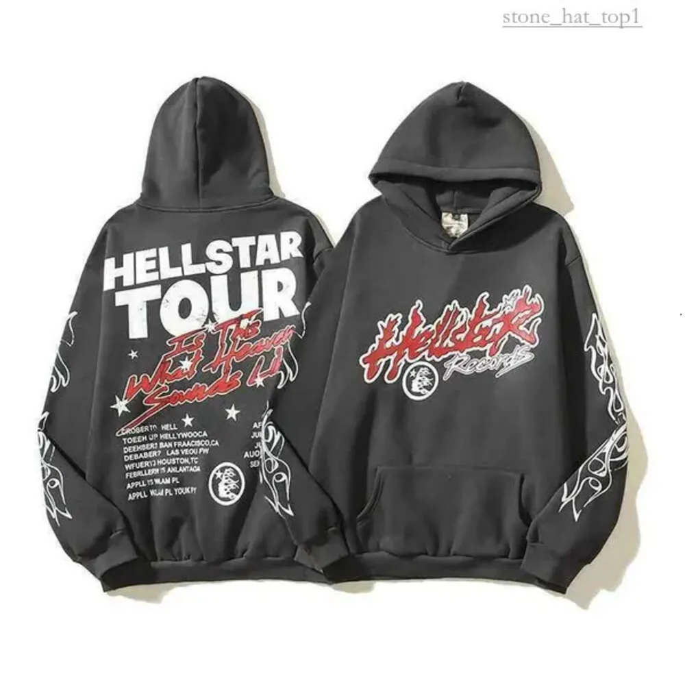 Projektant Hellstar Hointa Vintage Street Graffiti Hip Hop Style High Street Hell Star Star Wyściełana bluza Bluza Bluza długi rękawa 5264