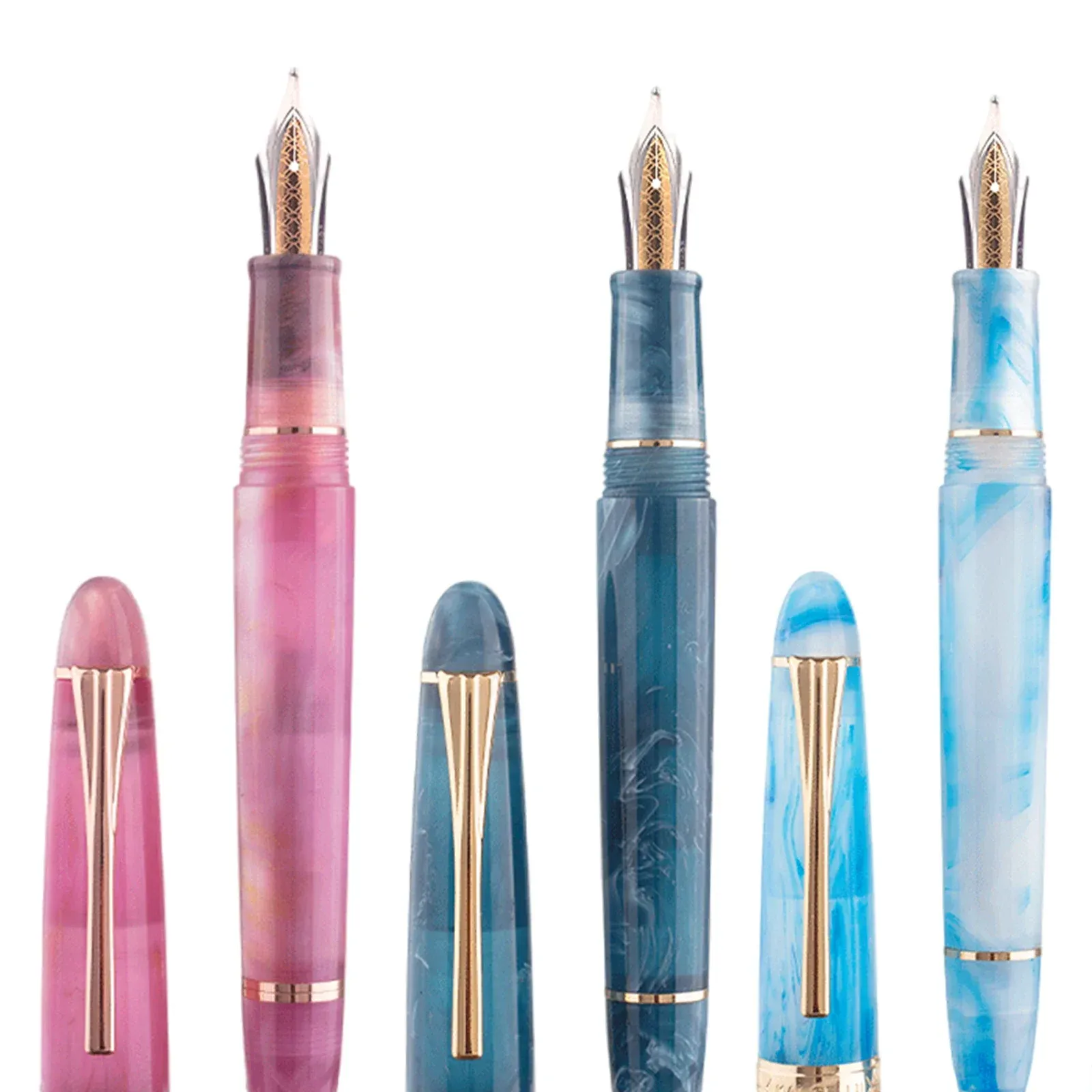 Pens Kaigelu 356 Résine Fountain stylo avec clip nmf nib belles couleurs fournit des fournitures à encre lisse pour les cadeaux commerciaux de bureau