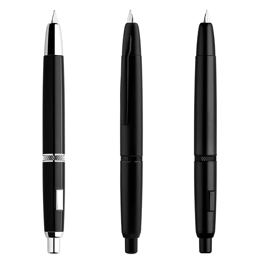 Pennen Mohn A1 Mat Black en Clip Druk op Fontein Pen Reticable Extra fijne NIB 0,4 mm metalen inktpen met converter voor schrijven