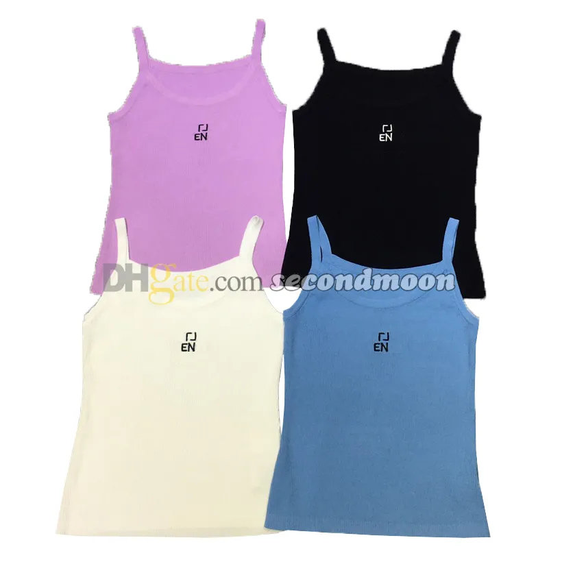 Brief geborduurde sport tee vrouwen ademende yoga top gebreide t -shirt sexy sling vest